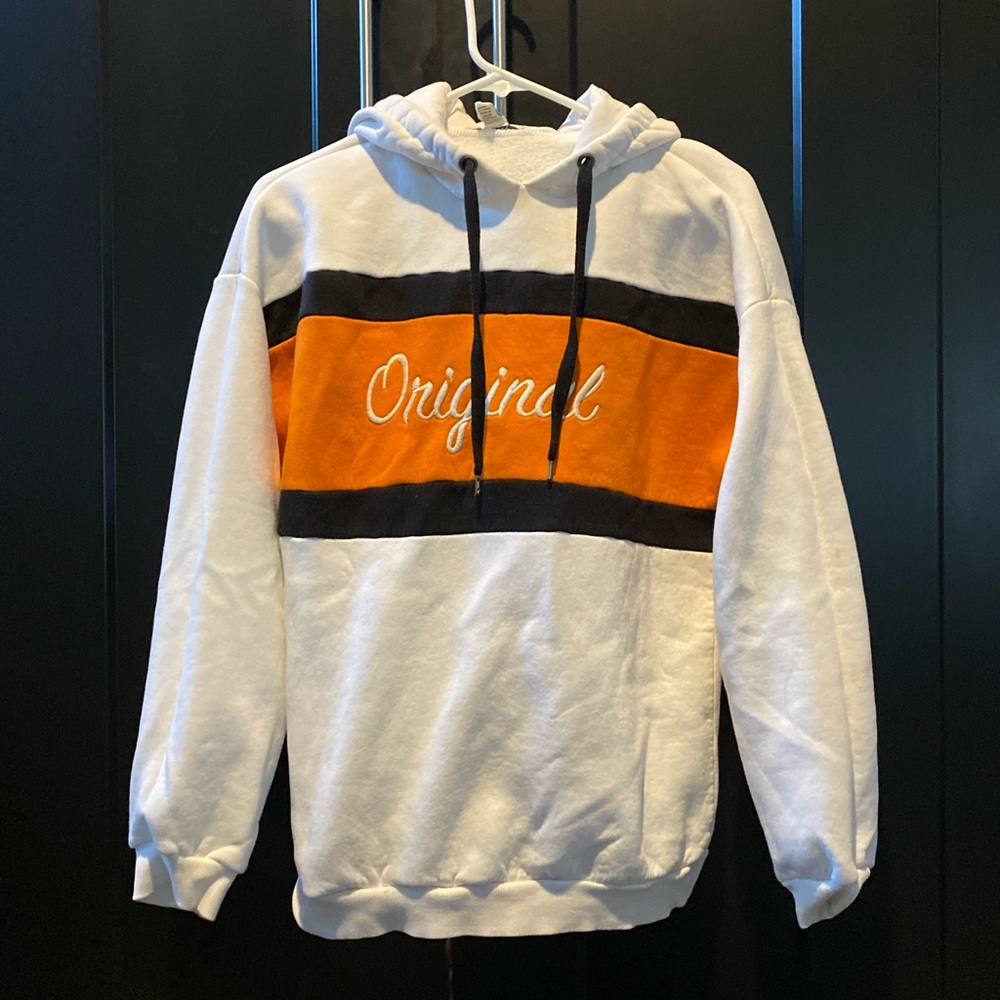 White stripe “original” sweatshirt hoodie